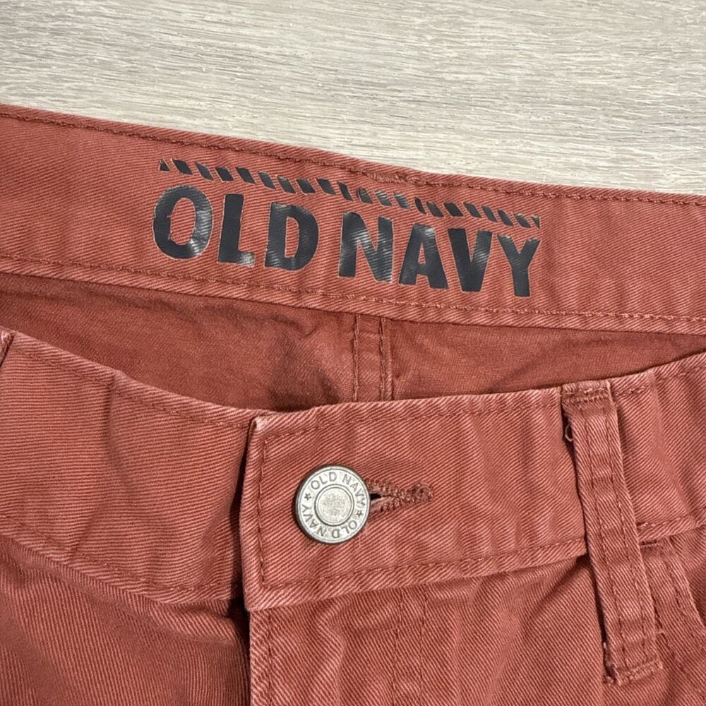 Old Navy Shorts Men’s 36 Red Rust Cotton Cut Off Raw Hem 5 Pocket - Picture 11 of 12